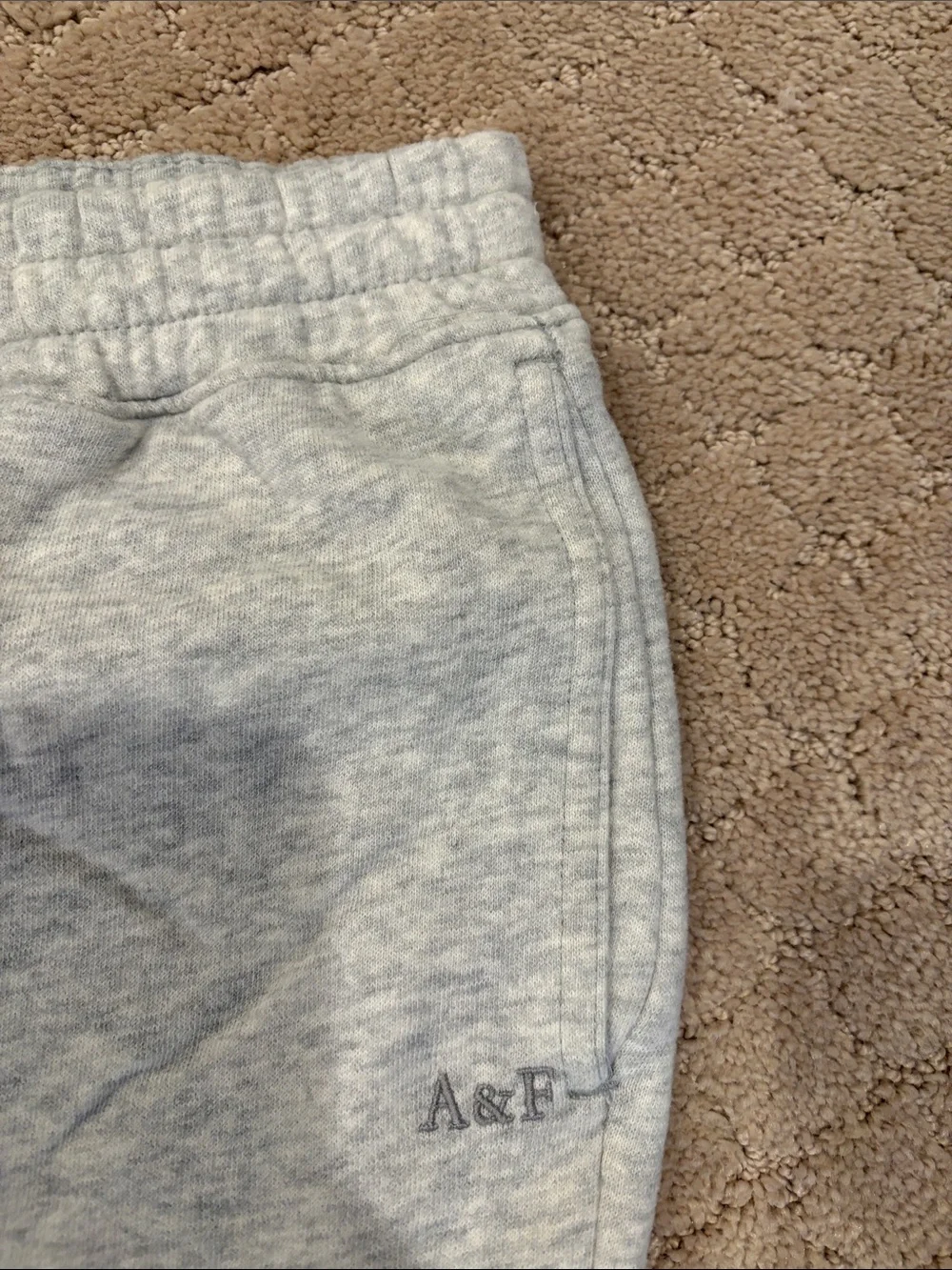 abercrombie kids Light Gray Heather Jogger Sweatpants